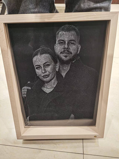 Framed Photo Couple Group Portrait Wooden Frame – Color-Changing Edition Father's Day gift