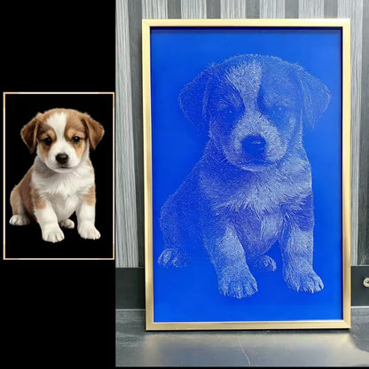 Puppy Glass Hammer Painting – Aluminum Alloy Frame Father's Day gift